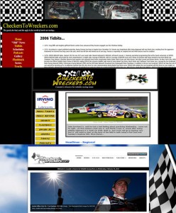 The evolution of CheckersToWreckers.com site design (top to bottom: 2006, 2007 to 2010, 2011 to 2013.